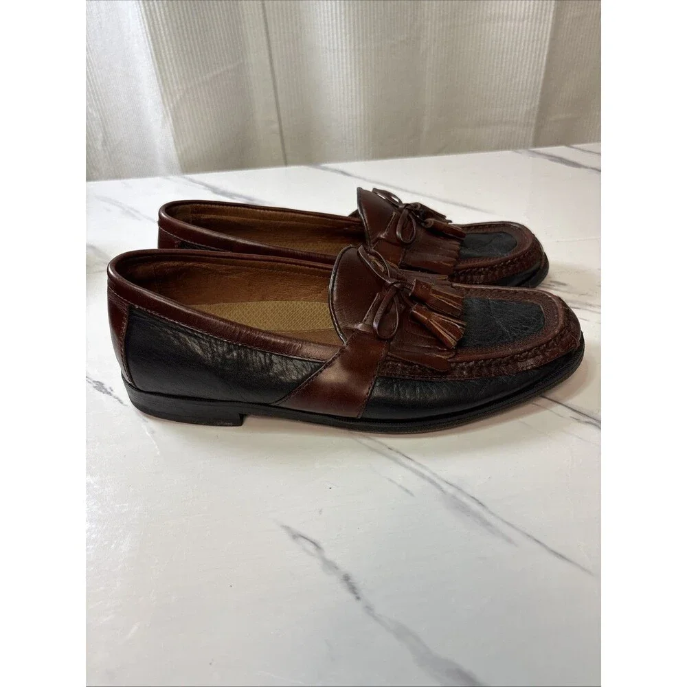 Johnston & Murphy Aragon Il Kiltie Tassel Loafer Men's 10M Brown Black Shoe